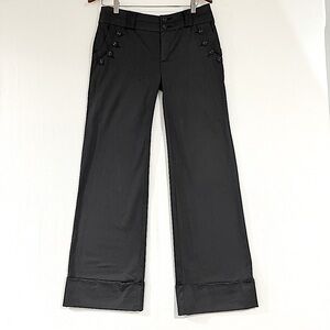 Anthropologie Cartonnier Wide Leg Navy Blue Cotton Sailor Pants Slacks Size 4